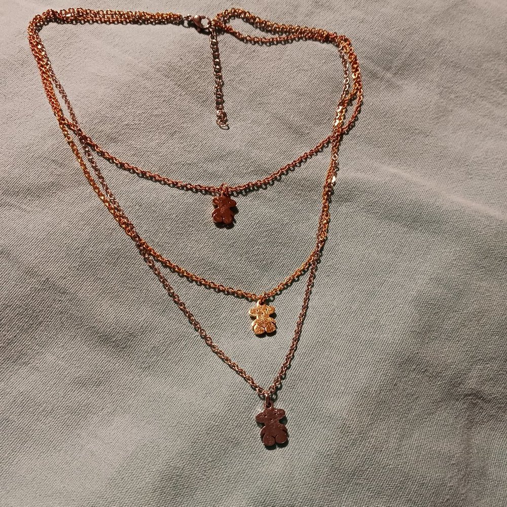 Multi-Layered Teddy Bear Necklace